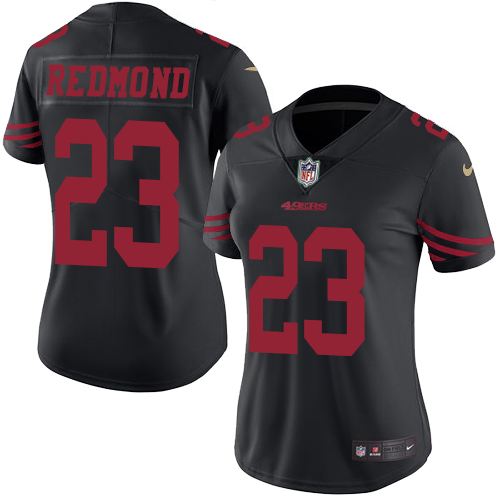 Women's Limited Will Redmond Nike Jersey Black - #23 Rush NFL San Francisco 49ers